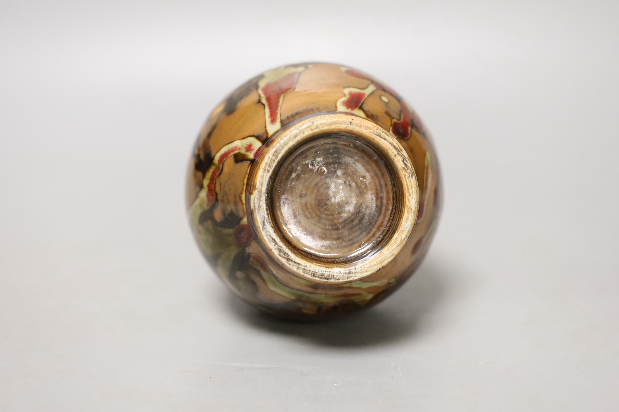 A Chinese flambé glazed vase-18 cms high.